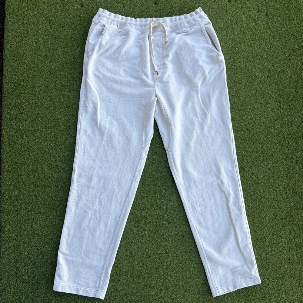 Buck Mason Sweatpants Mens XL Cream Tapered Joggers Casual Cotton Minimalist